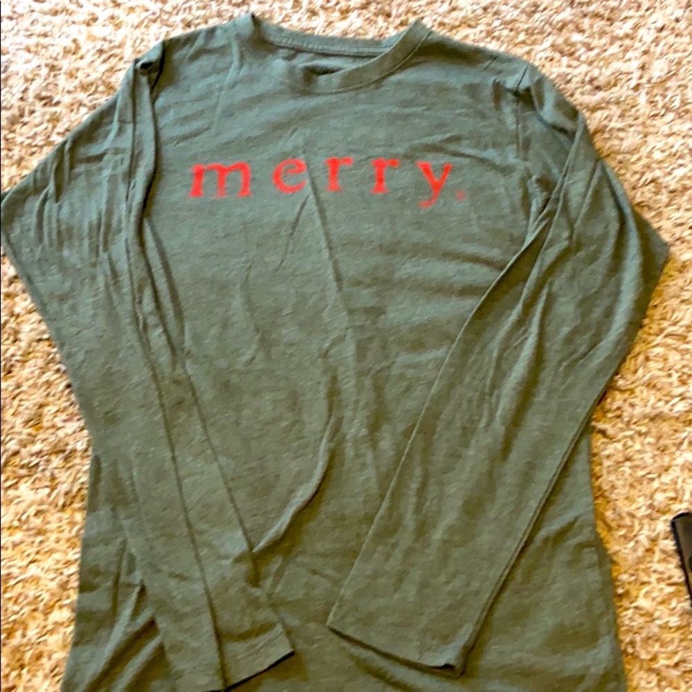 Crazy Cool Threads Merry Green Christmas Top